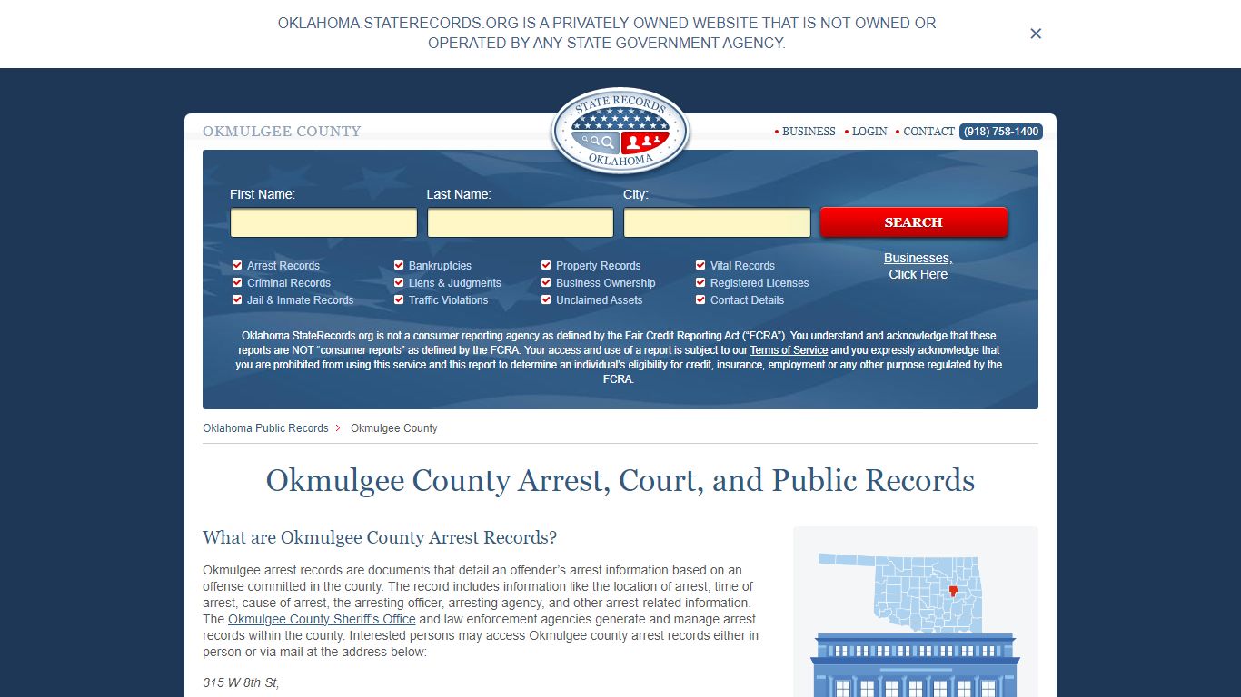 Okmulgee County Arrest, Court, and Public Records