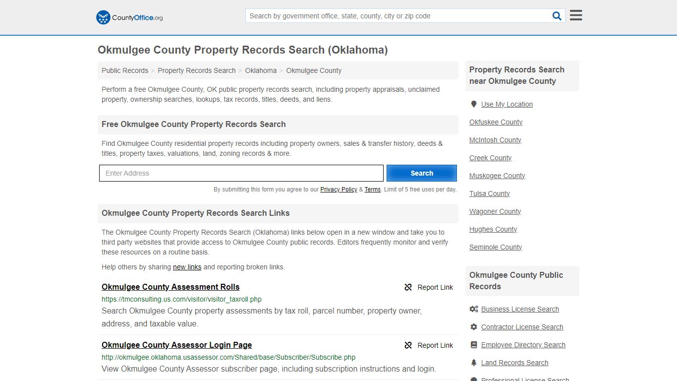 Okmulgee County Property Records Search (Oklahoma) - County Office