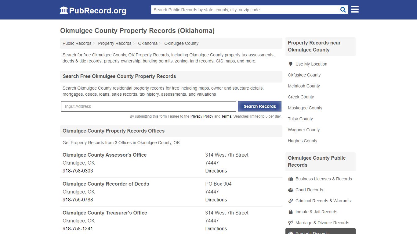Okmulgee County Property Records (Oklahoma) - PubRecord.org